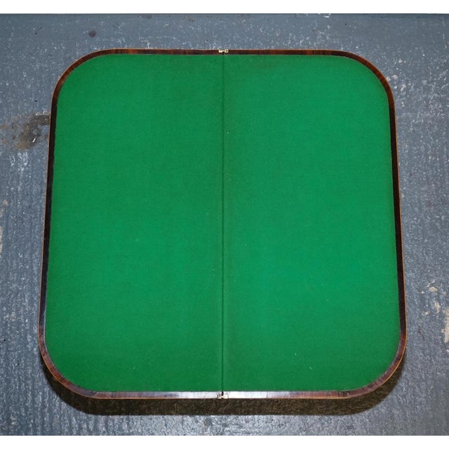 Georgian Folding Games Table with Brass Castors For Sale - Image 9 of 18