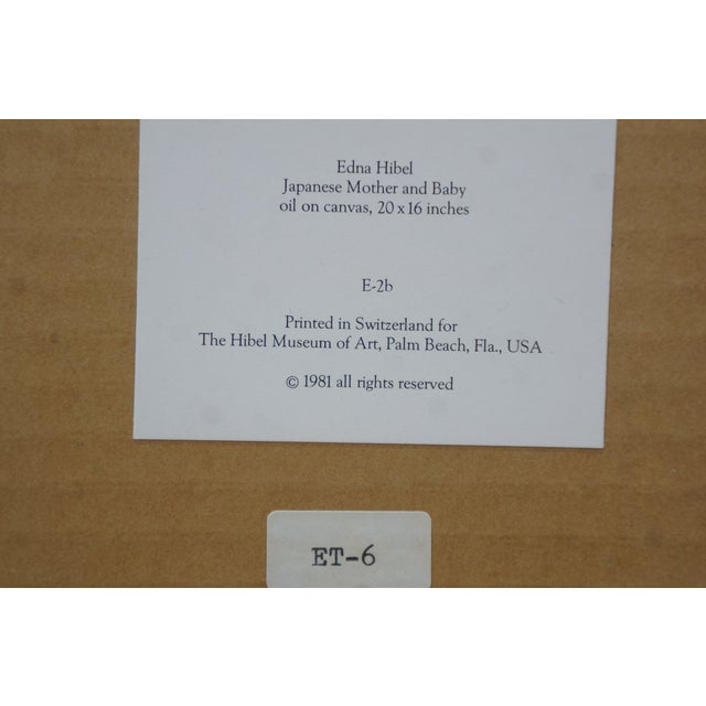 1980s Edna Hibel Japanese Ladies at Mountain & Mother Baby Oil Paintings - Set of 2 For Sale - Image 14 of 15