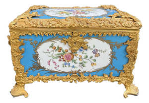 19th Century Porcelain and Gilt Bronze Casket, France