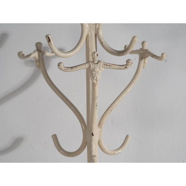 Vintage White Iron Coat Rack, 1920 For Sale - Image 4 of 8