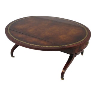 1940s Coffee Table With Leather Top Made By Weiman For Sale