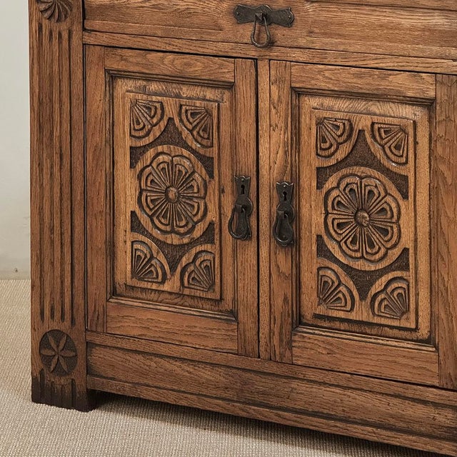 Vintage Neo-Gothic Oak Petite Cabinet For Sale - Image 9 of 18