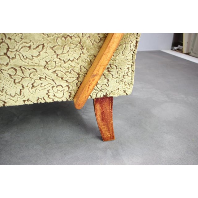 Czechoslovak Lounge Chairs with Curved Wooden Armrests by Jindřich Halabala, 1950s, Set of 2 For Sale - Image 15 of 18