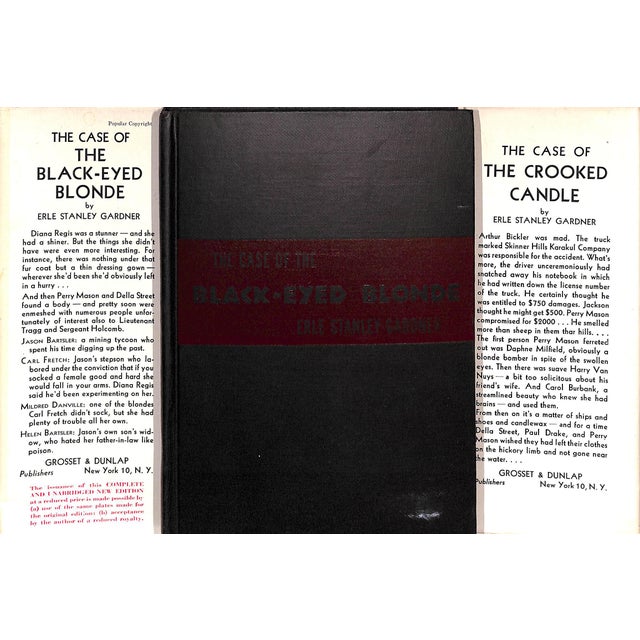 GARDNER, Erle Stanley [217] pp. Grosset & Dunlap 1944 8" x 5 1/2" The Case of the Black-Eyed Blonde is a 1944 Perry Mason...