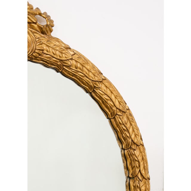 Large Ferguson Copeland Giltwood Lauren Wreath Mirror 4 Ft For Sale - Image 9 of 17