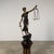 Metal Bronze Lady Justice Sculpture – Blindfolded Justitia With Scales & Sword, 29” Tall For Sale - Image 7 of 13