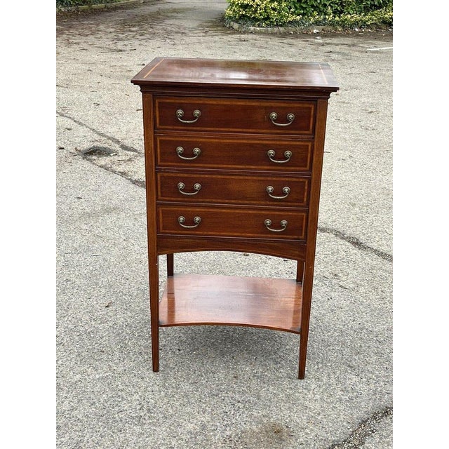 Exwardian Inlaid Mahogany Filing Drawers For Sale - Image 3 of 8