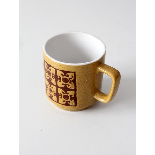 Vintage Geometric Ceramic Mug For Sale - Image 13 of 15