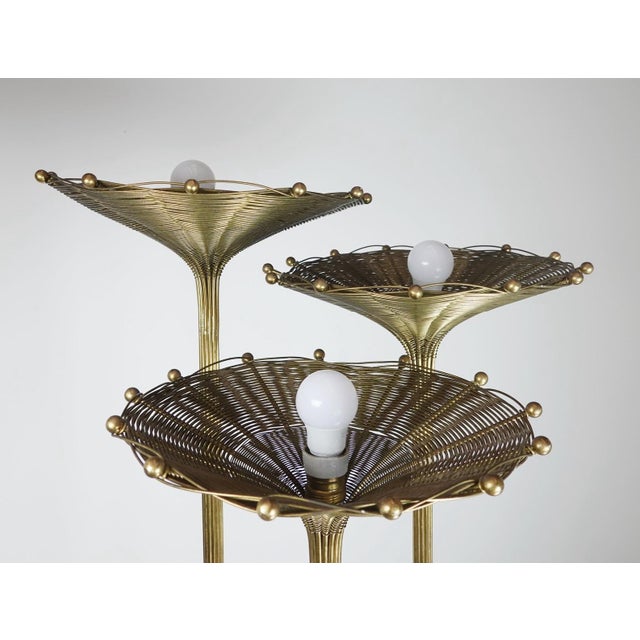 Nucci Valsecchi "Papyrus" Brass Floor Lamp, Italy, 1970 For Sale - Image 11 of 11