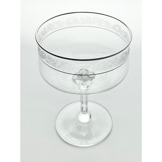 1970s 1970s Lenox “Moonspun” Pair of Coupe Champagne Glasses For Sale - Image 5 of 6
