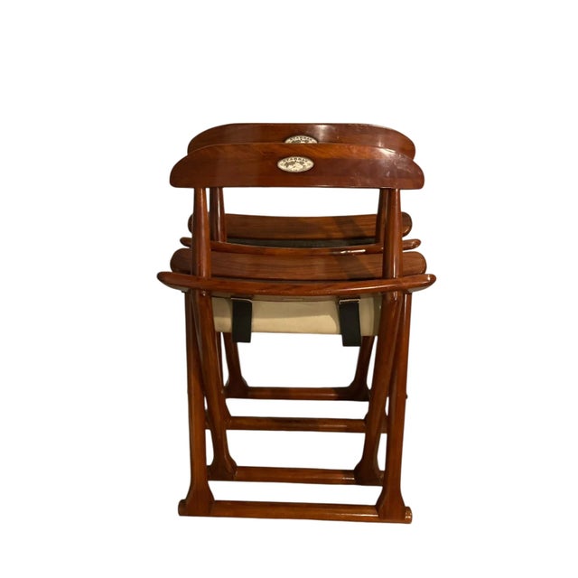 Starbay Bermudes Folding Rosewood Yacht Chairs, 1990, Set of 2 For Sale - Image 6 of 10