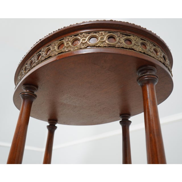 Vintage Mahogany Marquetry Inlaid Side Table For Sale - Image 15 of 15