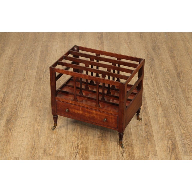 Antique English Regency Mahogany Canterbury For Sale - Image 10 of 12