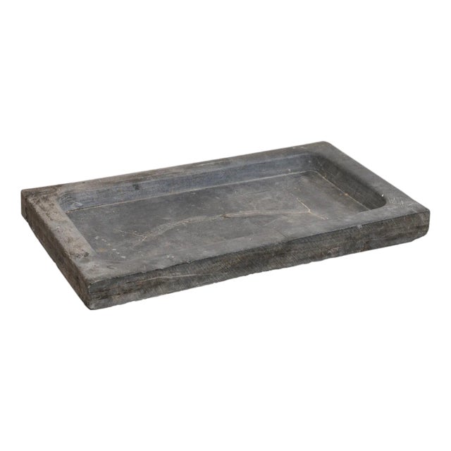 19th Century Spanish Rustic Grey Stone Basin Sink--Outdoor For Sale