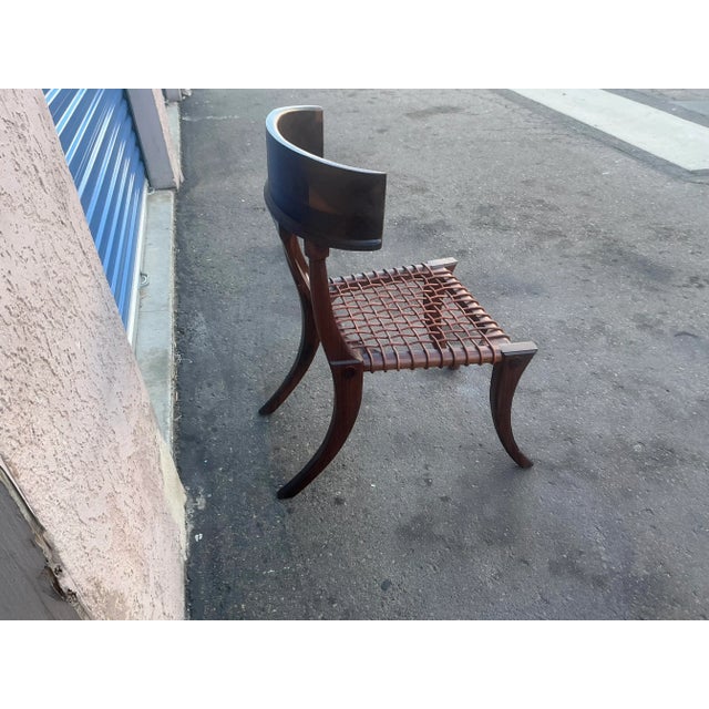 Brown Mid Century Modern Walnut Klismos Chair For Sale - Image 8 of 9