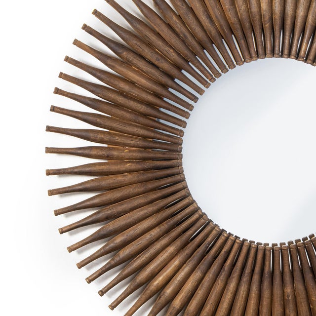 Wood Regina Andrew Rolling Pin Round Mirror For Sale - Image 7 of 9