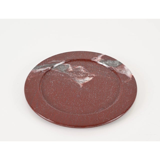 Stone Mid-Century Porphyry Red Marble Decorative Plate, 1950s For Sale - Image 7 of 13