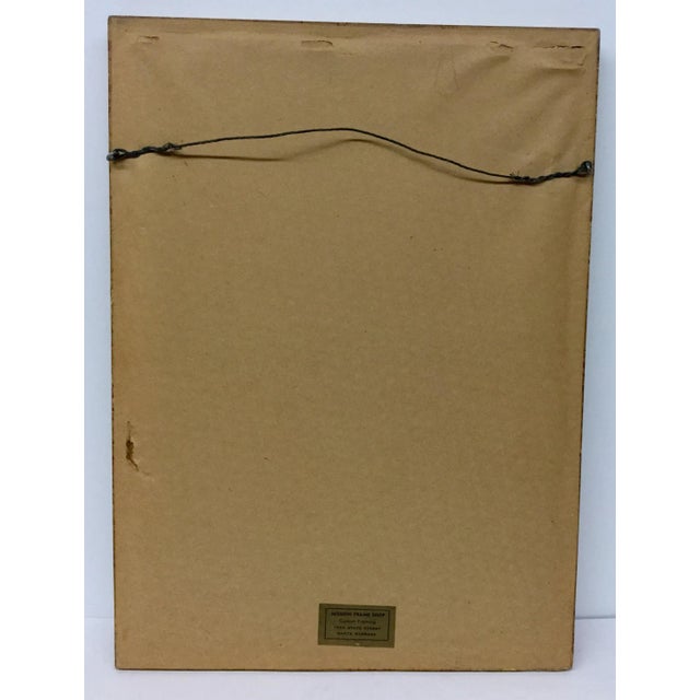 Wood Antique Print of Woman Sitting, Framed For Sale - Image 7 of 11