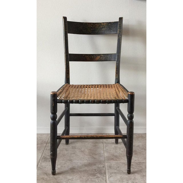 Antique Straight Back Cane Seat Chair Chairish