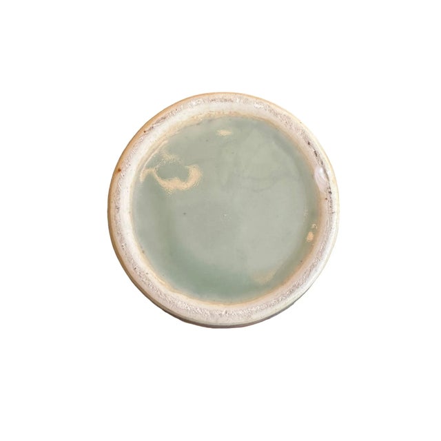 Ceramic Mid 20th Century Blue and Celadon Chinoiserie Vase For Sale - Image 7 of 7
