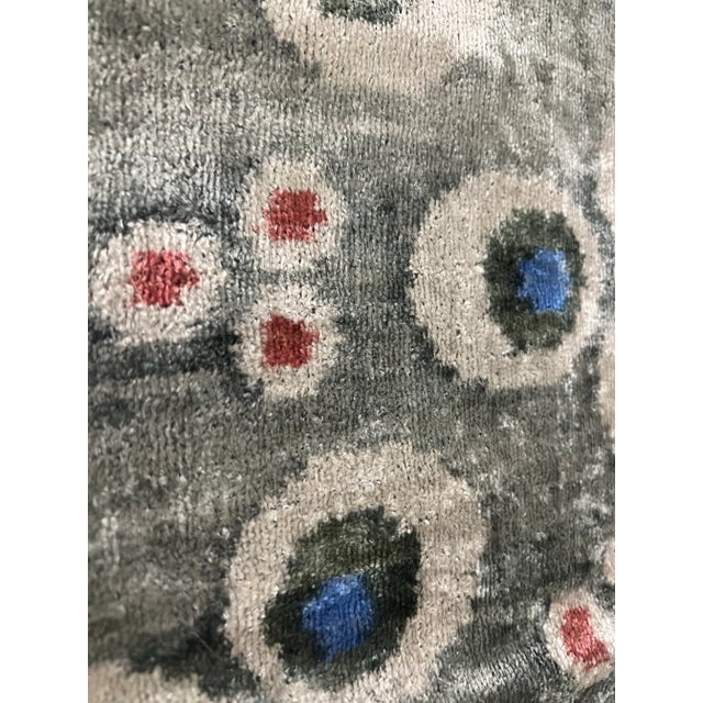 Contemporary Bohemian Gray Décor Hand Knotted Pillow For Sale - Image 11 of 12