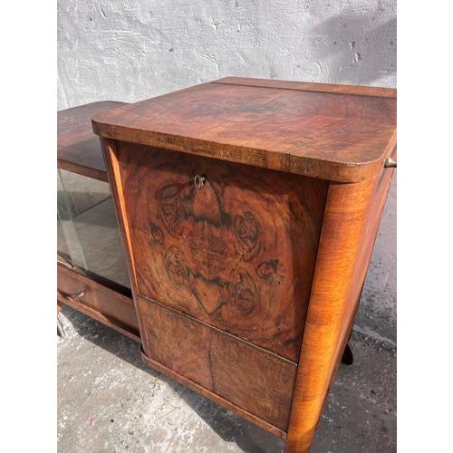 Art Deco Walnut Bar Trolley, 1930s For Sale - Image 4 of 15