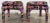 Vintage pair of ample sized Postmodern parsons stools in vibrant abstract fabric. Piped pillow top and frames. A fabulous...