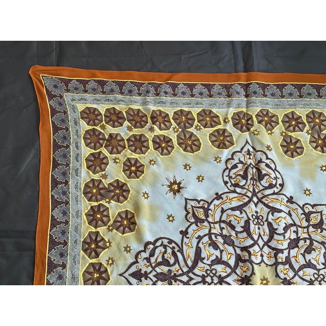 Vintage Silk Scarf Designer Textile For Sale - Image 4 of 12