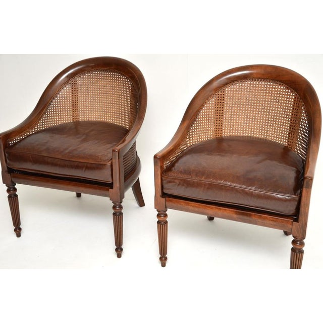 Brown Regency Style Armchairs, 1960s, Set of 2 For Sale - Image 8 of 13