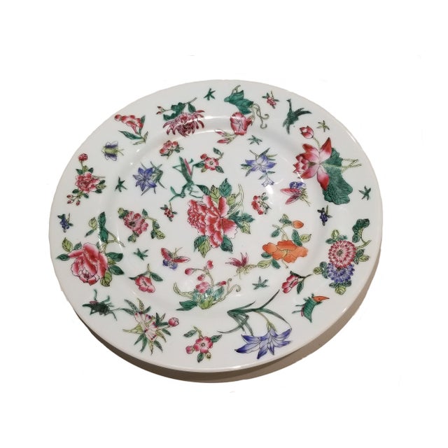 19th Century Antique Qianlong Hand Painted Porcelain Plate For Sale - Image 6 of 6