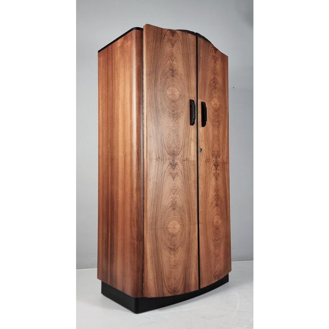 Art Deco Walnut Wardrobe by Jindrich Halabala, 1940s For Sale - Image 6 of 16