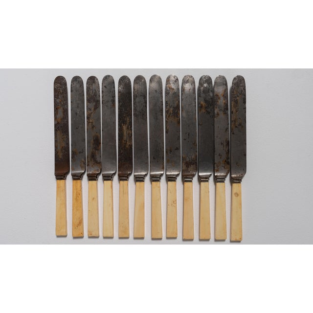 19th Century United Kingdom Ivory Metal Serving Utensil - 12 pcs For Sale - Image 9 of 18