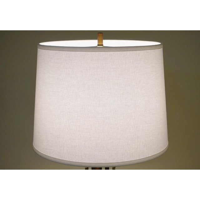 Brutalist Thick Torch Cut Steel Brass Copper Cubist Art Sculpture Table Lamp 1974 Tom Greene Style For Sale - Image 9 of 12