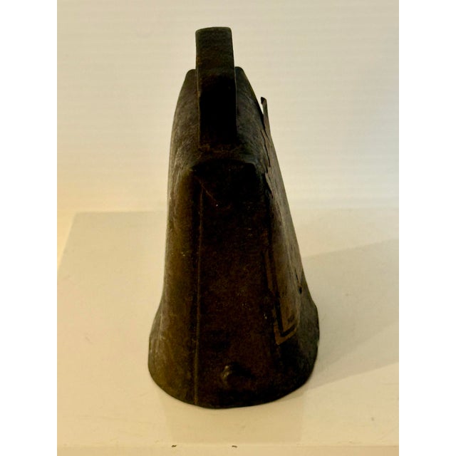 Metal Antique Sargent Lucky No. 6 Primitive Brass Livestock Bell 3.5” T For Sale - Image 7 of 11