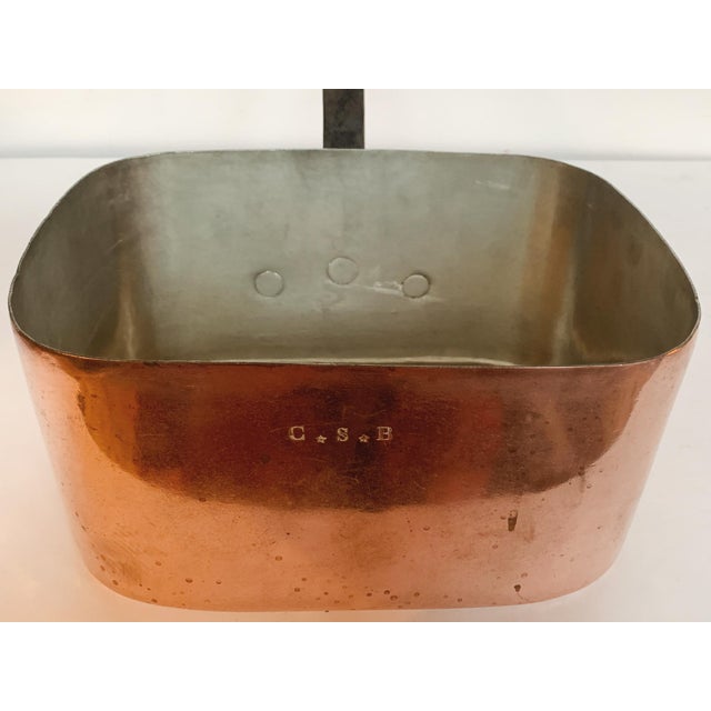 Vintage Rectangular French Copper Pot # 1 For Sale - Image 4 of 11