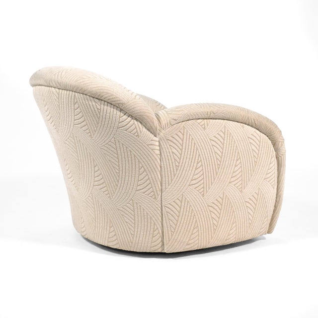 Ivory Pair of Swivel Lounge Chairs by Interior Crafts For Sale - Image 8 of 10