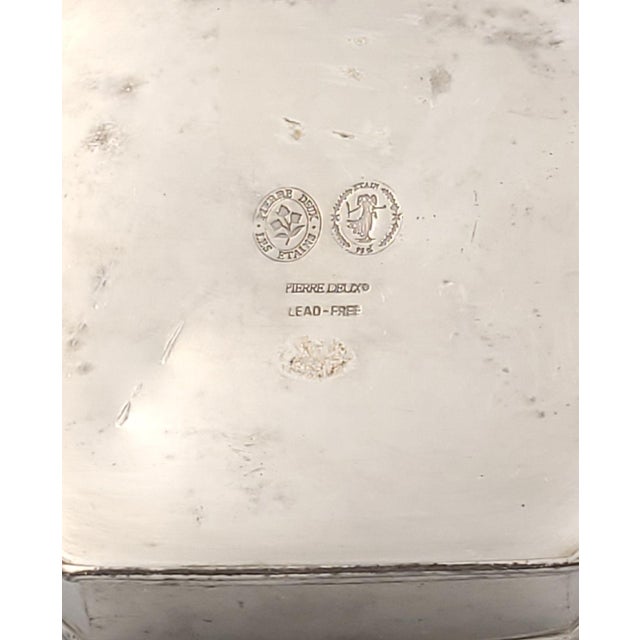 Gray Octagonal Pewter Box, France Circa 1970 For Sale - Image 8 of 11