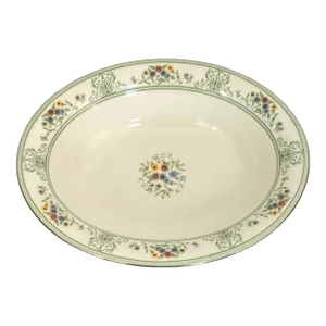Vintage 1980s Wedgwood Agincourt Green Bone China Vegetable Serving Bowl