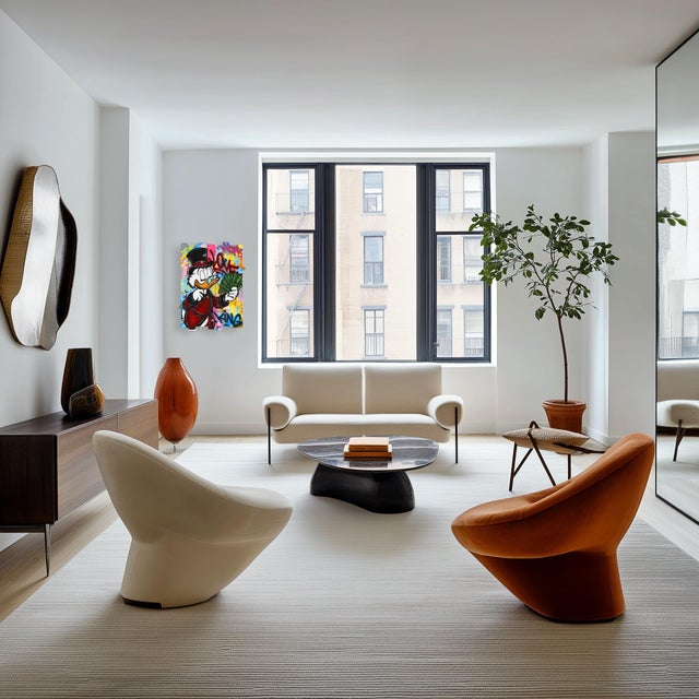 Wood Cash Flow - Vibrant Colorful Pop Art on Wood W/ Looney Tunes Character Original Artwork by Naguy Claude For Sale - Image 7 of 9