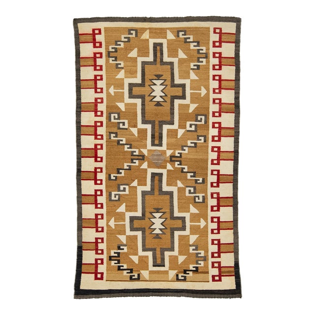 4 X7 Vintage Navajo Native American Indian Tribal Wool Rug For Sale