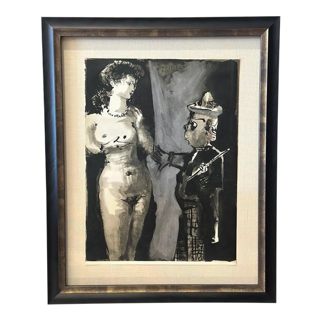 Theatrical Study of a Nude and Man - Heliogravure - Pablo Picasso - 1954 For Sale