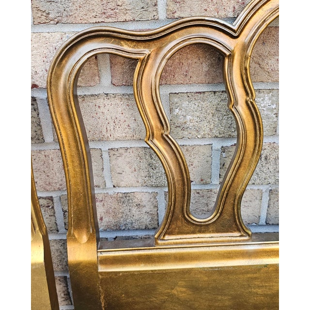 Wood Near Pair Drexel Mid Century Provincial Style Giltwood Twin Size Headboards - Set of 2 For Sale - Image 7 of 9