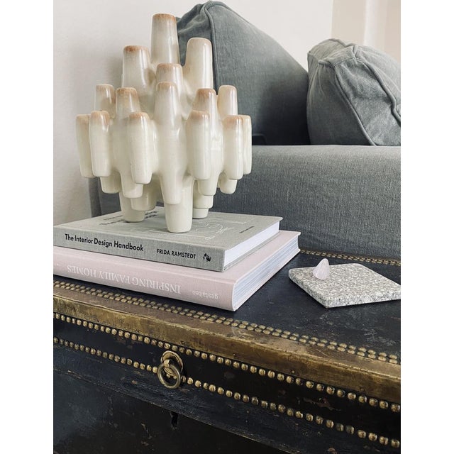 Coral-Shaped Italian Sculptural Beige Ceramic Vase attributed to Bertoncello, 1960s For Sale - Image 17 of 18