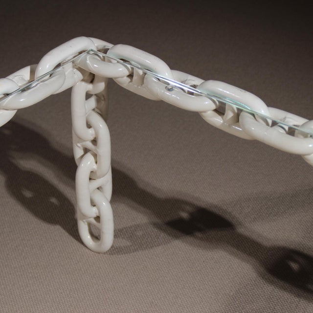 Vintage French Brutalist Chain Link Coffee Table, 1970s For Sale - Image 13 of 17