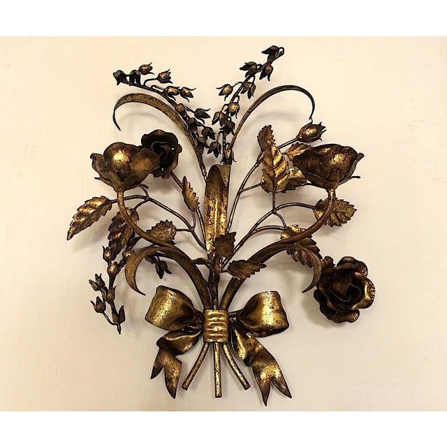 Gilt Tole Double-Wall Candleholders with Roses from Hans Kögl, 1960s, Set of 2 For Sale - Image 13 of 18