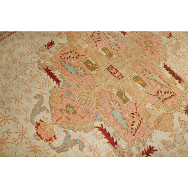 Zabihi Collection Ivory Antique Large Oushak Rug - 11'8" x 15'6" For Sale In New York - Image 6 of 12