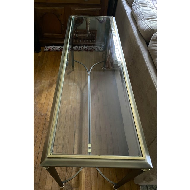 1990s 1990s Design Institute America (Dia) Mixed Metal Console Table - Milo Baughman Style For Sale - Image 5 of 18