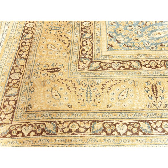 Persian Antique Persian Khorassan Botanic Handmade Wool Rug For Sale - Image 3 of 9