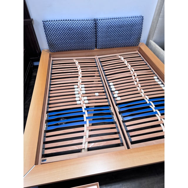 Navy Blue European King 1990's Ligne Roset Peter Maly Parallel Bed Frame For Sale - Image 8 of 12