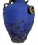1980s Design Guild Romania 14" Cobalt Blue Scavo Glass Amphora Vase With Serpentine Handles For Sale - Image 4 of 6